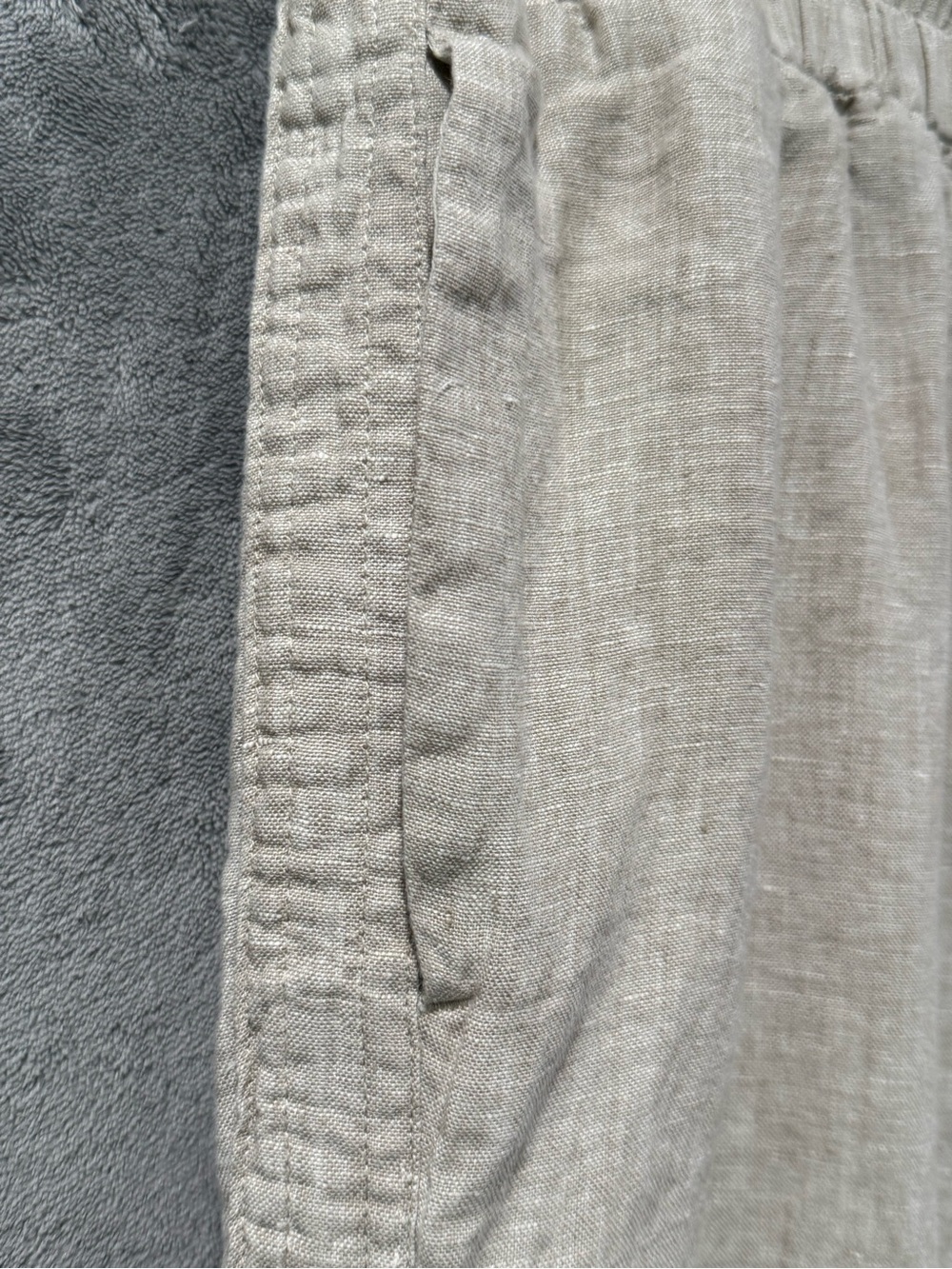 Quince Wide Leg Pants Womens Large Beige 100% European Linen Relaxed Resortwear - Picture 2 of 9